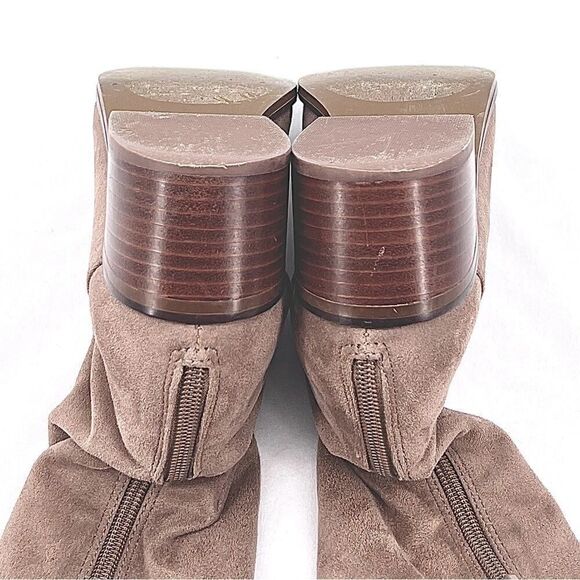 Steve Madden Gabbie Tan Vegan Suede Stretch Over The Knee Block Heel Boots 7.5 - Picture 8 of 13